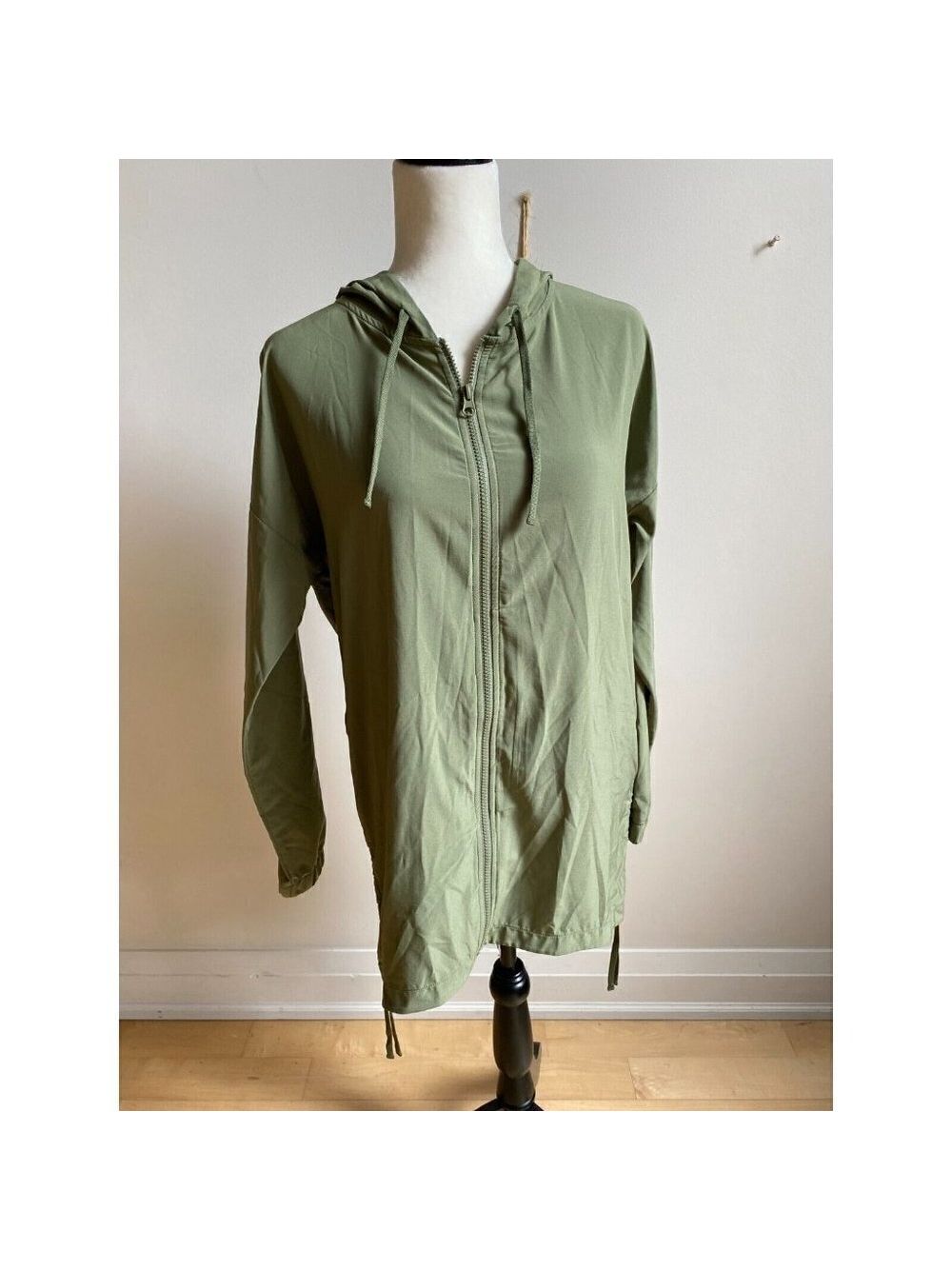 Z By Zella Bnwot Activewear Green Long Hooded Jacket Women Full Zip